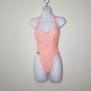 Vintage 90s Tachchee Australia Floral Print High Cut Swimsuit Size Small